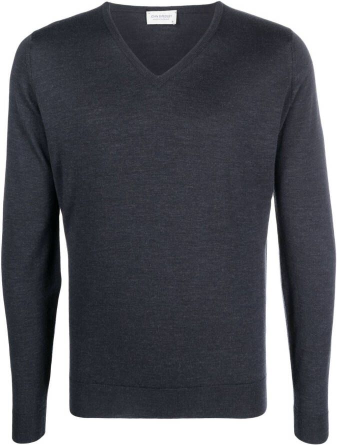 John Smedley Trui met V-hals Grijs