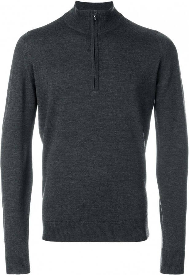 John Smedley zip-neck jumper Grijs