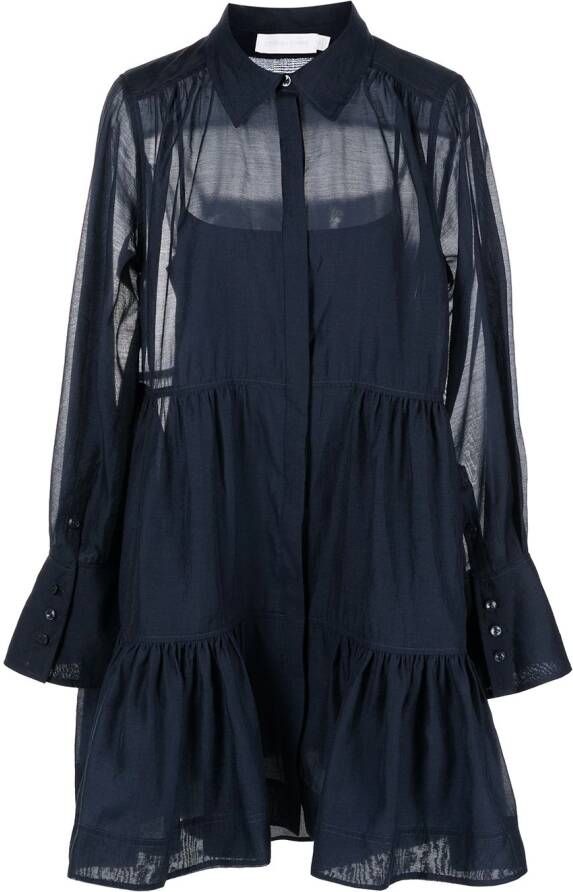 Simkhai Gelaagde blousejurk Blauw