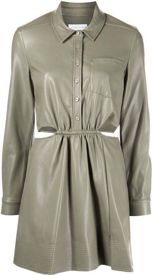 Simkhai Jurk van imitatieleer Groen