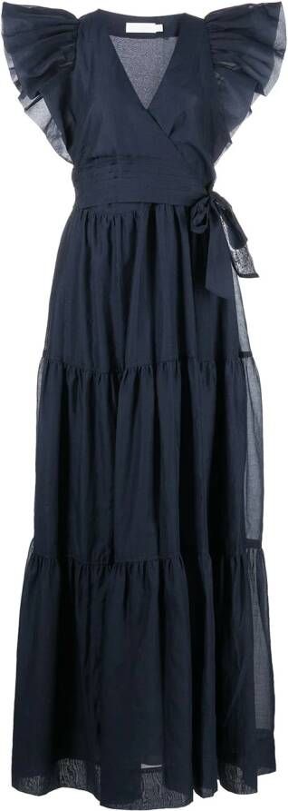 Simkhai Maxi-jurk met pofmouwen Blauw