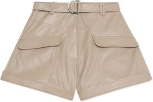 Jonathan Simkhai Mayah faux-leather mini shorts Beige
