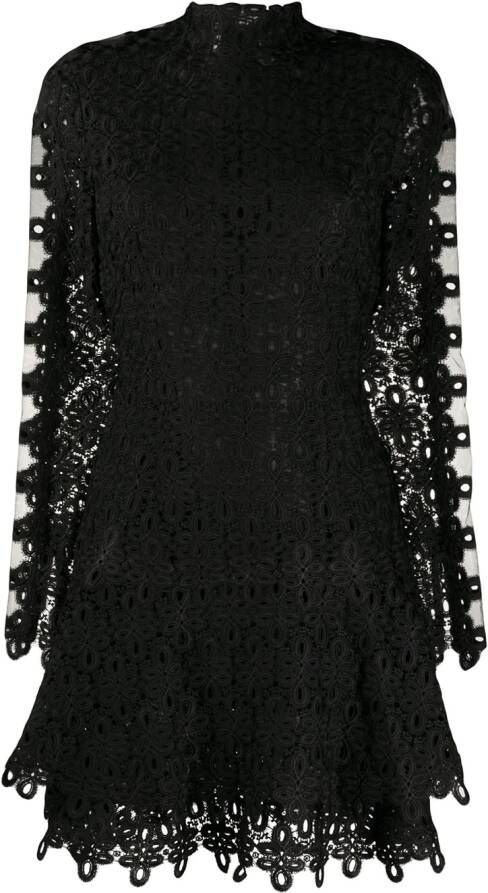 Simkhai Mini-jurk met geborduurd kant Zwart
