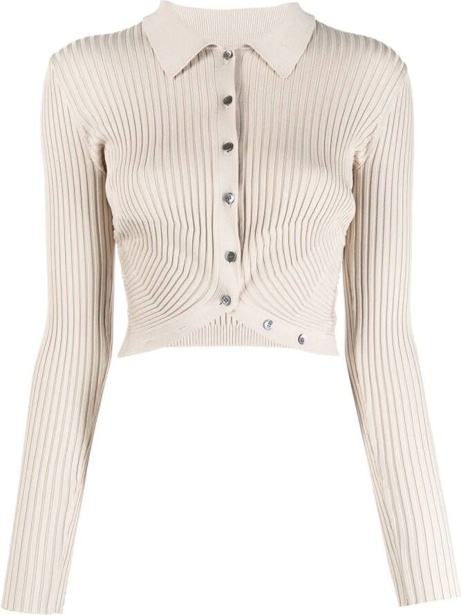 SIMKHAI Ribgebreide top Beige