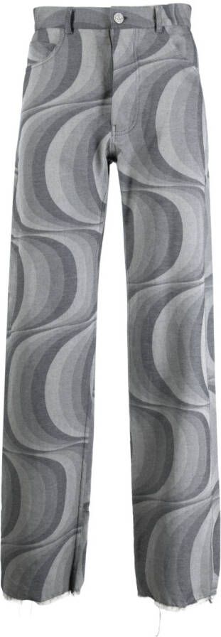 JORDANLUCA Plooibroek met geometrisch patroon Blauw