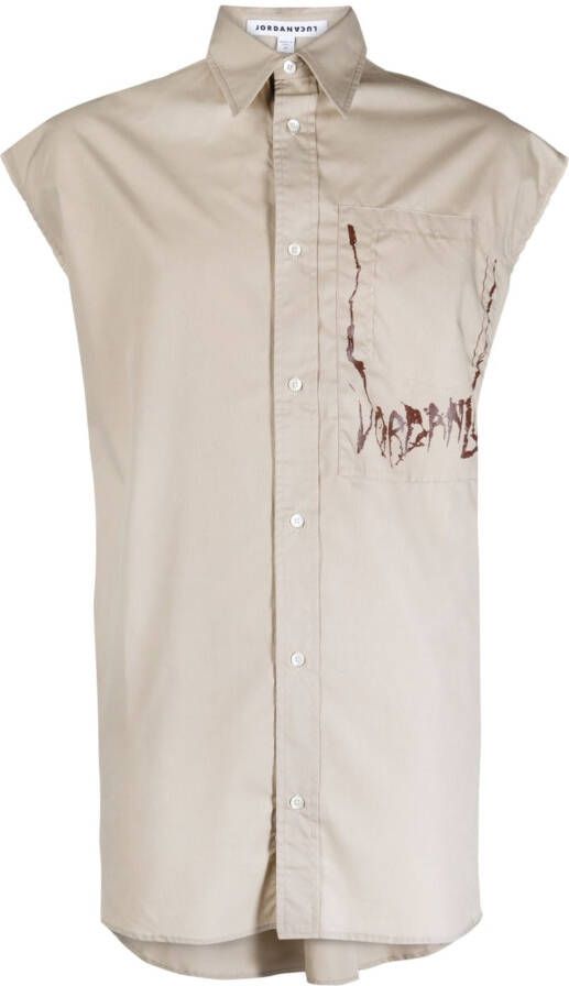 JORDANLUCA T-shirt met doodskopprint Beige