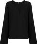 JOSEPH Blouse met gesmockte hals Zwart - Thumbnail 1