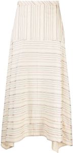 JOSEPH draped stripe-print skirt Beige