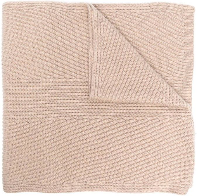 JOSEPH Ribgebreide sjaal Beige