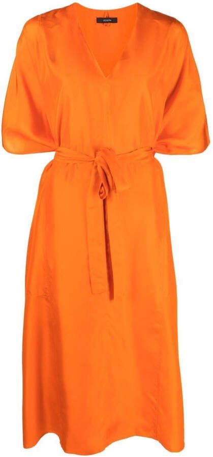 JOSEPH Zijden midi-jurk Oranje