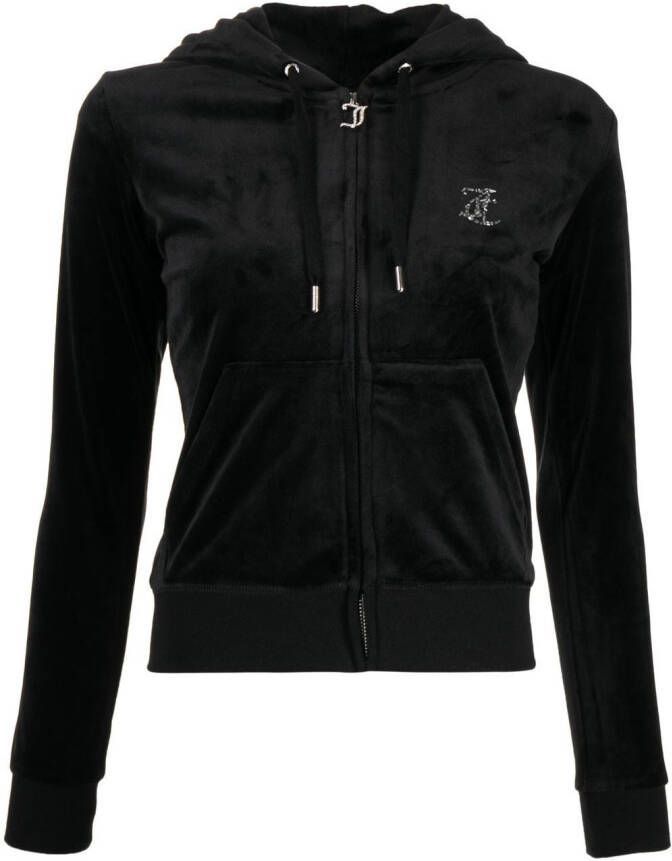 Juicy Couture Fluwelen hoodie Zwart