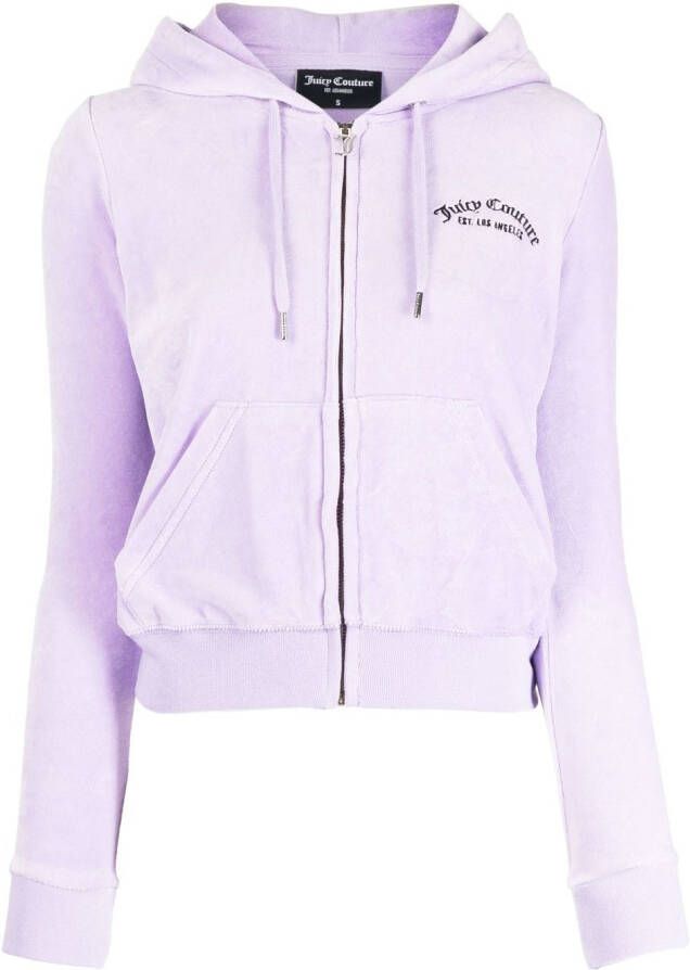 Juicy Couture Robertson fluwelen hoodie met rits Paars