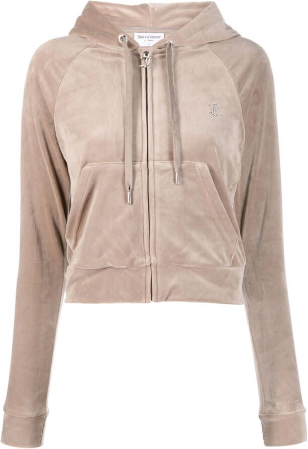 Juicy Couture Fluwelen hoodie Beige