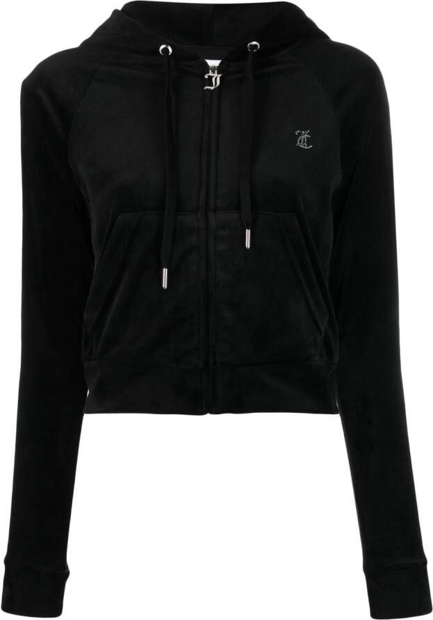 Juicy Couture Fluwelen hoodie Zwart