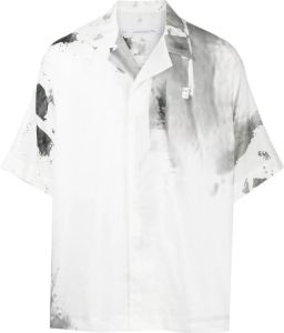 Julius Overhemd met tie-dye print Wit