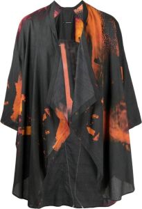 Julius Overhemd met tie-dye print Zwart