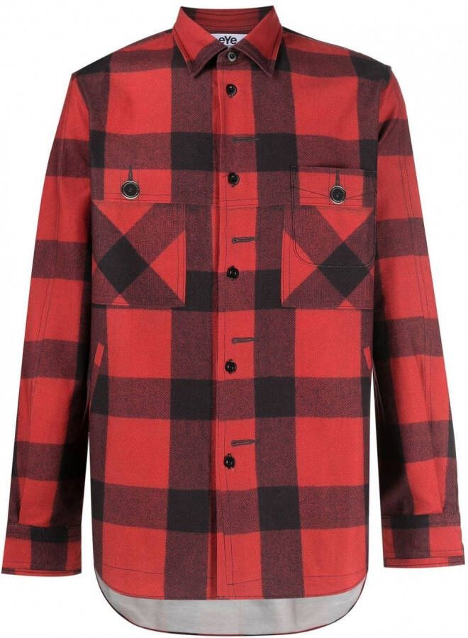 Junya Watanabe MAN Geruit overhemd Rood