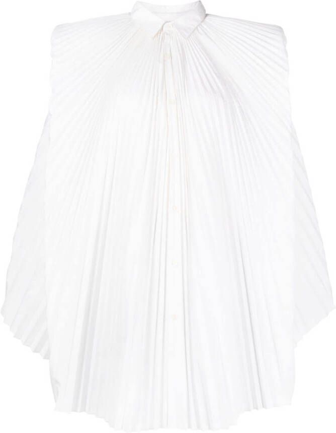 Junya Watanabe Overhemd met geplooide bies Wit