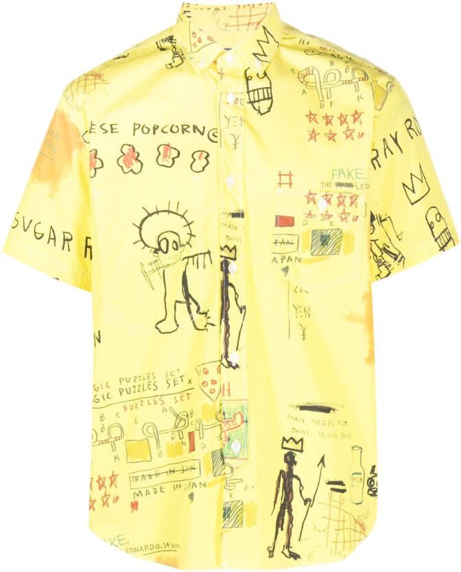 Junya Watanabe MAN Overhemd met print Geel