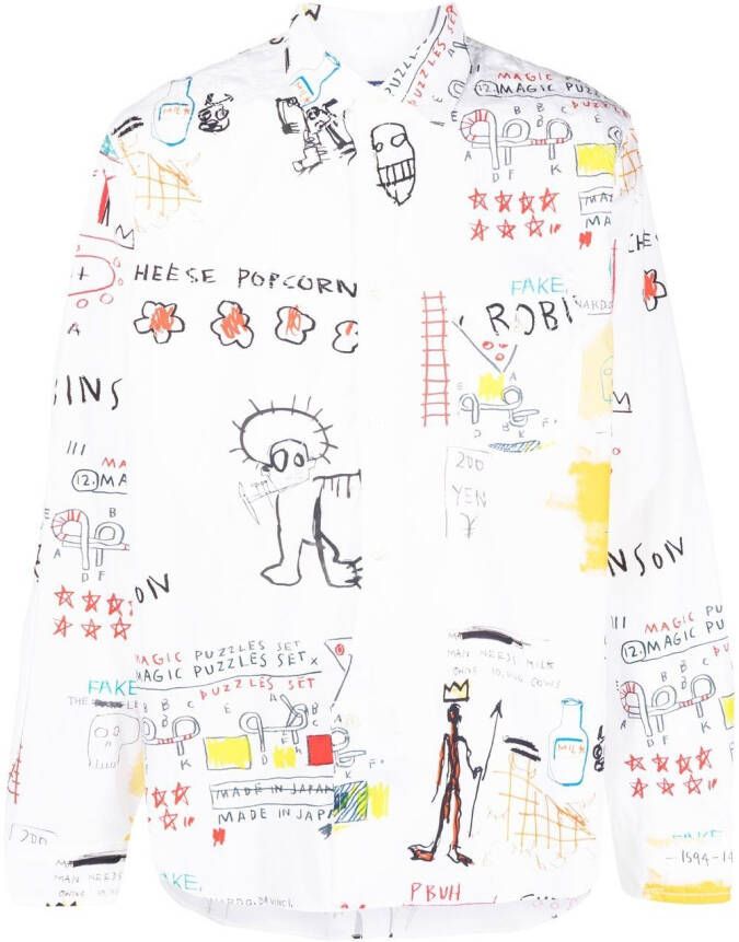 Junya Watanabe MAN Overhemd met print Wit