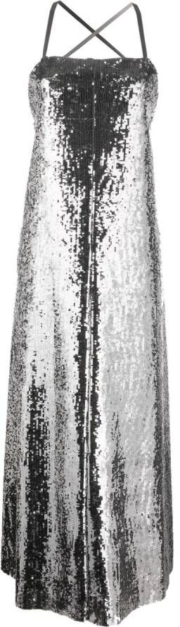 Junya Watanabe Maxi-jurk met metallic-effect Zilver