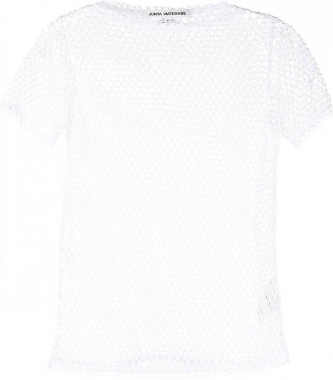 Junya Watanabe T-shirt met visnet Wit