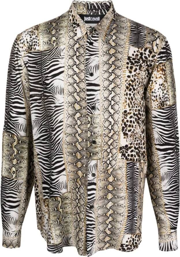 Just Cavalli Overhemd met dierenprint Wit
