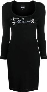 Just Cavalli Bodycon jurk met logo Zwart