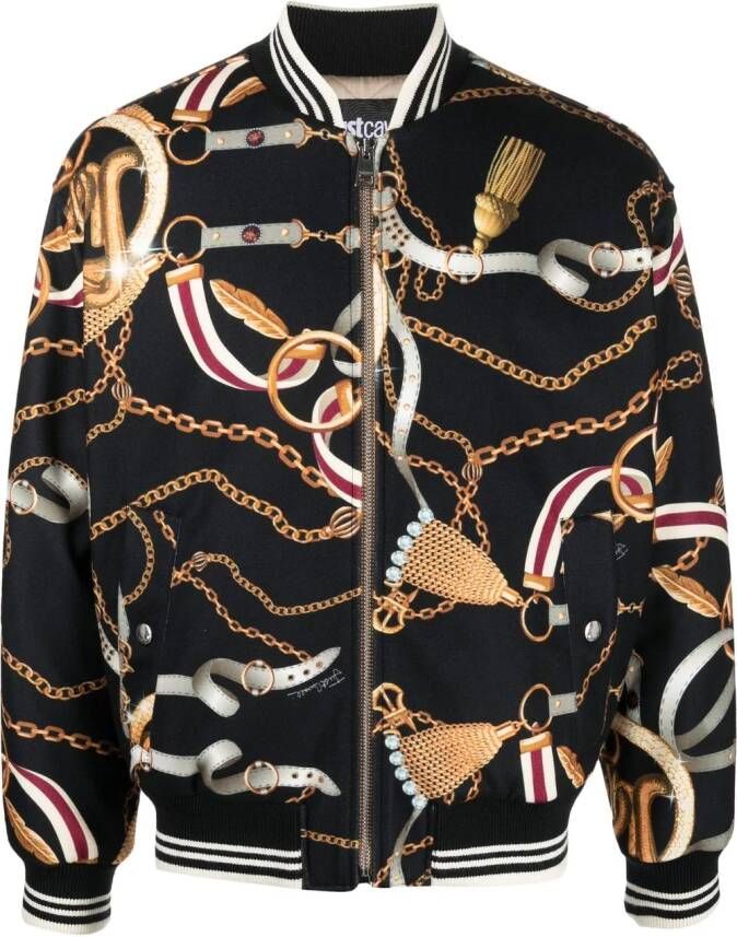 Just Cavalli Bomberjack met print Zwart