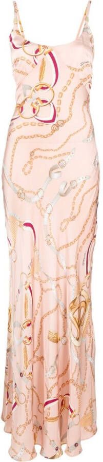 Just Cavalli Maxi-jurk met kettingprint Roze