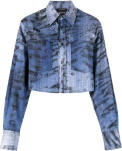 Just Cavalli Cropped blouse Blauw