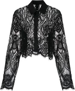 Just Cavalli Cropped blouse met kant Zwart