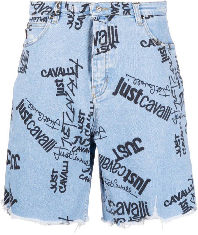 Just Cavalli Denim shorts Blauw