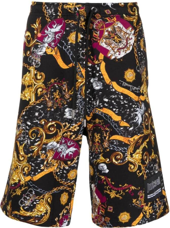 Just Cavalli Bermuda shorts met print Zwart