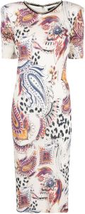 Just Cavalli Midi-jurk met grafische print Wit