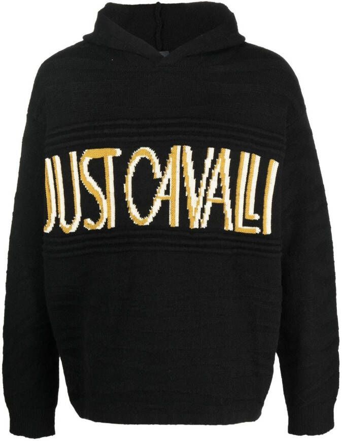 Just Cavalli Intarsia hoodie Zwart
