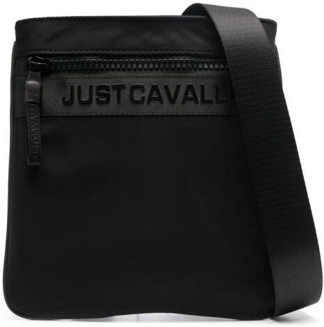 Just Cavalli Messengertas met logoprint Zwart