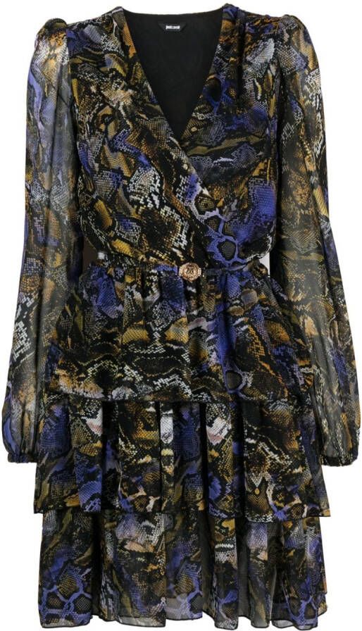 Just Cavalli Mini-jurk met slangenhuidprint Zwart