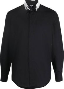 Just Cavalli Overhemd met contrasterende kraag Zwart