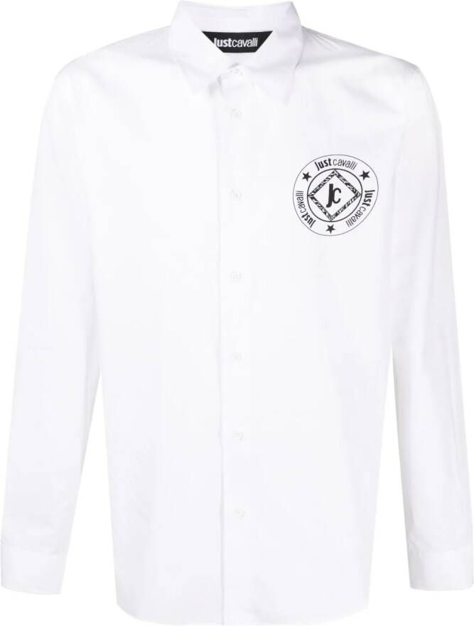 Just Cavalli Overhemd met logopatch Wit