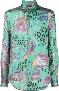Just Cavalli Overhemd met paisley-print Groen
