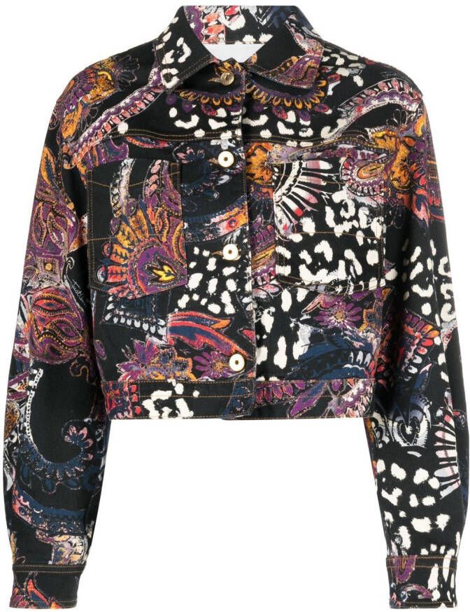 Just Cavalli Shirtjack met paisley-print Zwart