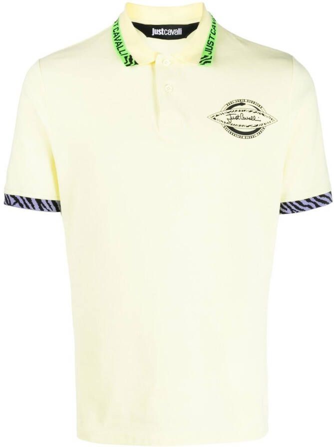 Just Cavalli Poloshirt met logoprint Geel