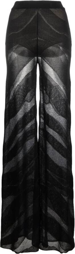 Just Cavalli Palazzo broek met chevron-patroon Zwart