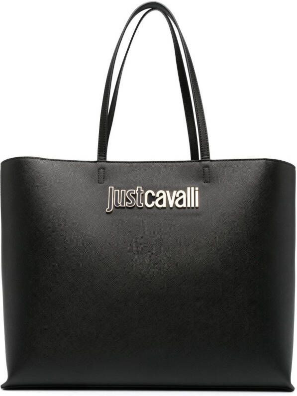 Just Cavalli Shopper met logo Zwart