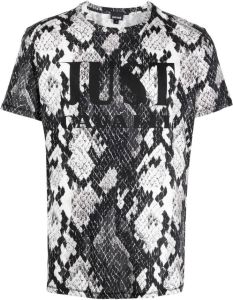 Just Cavalli T-shirt met slangenprint Zwart