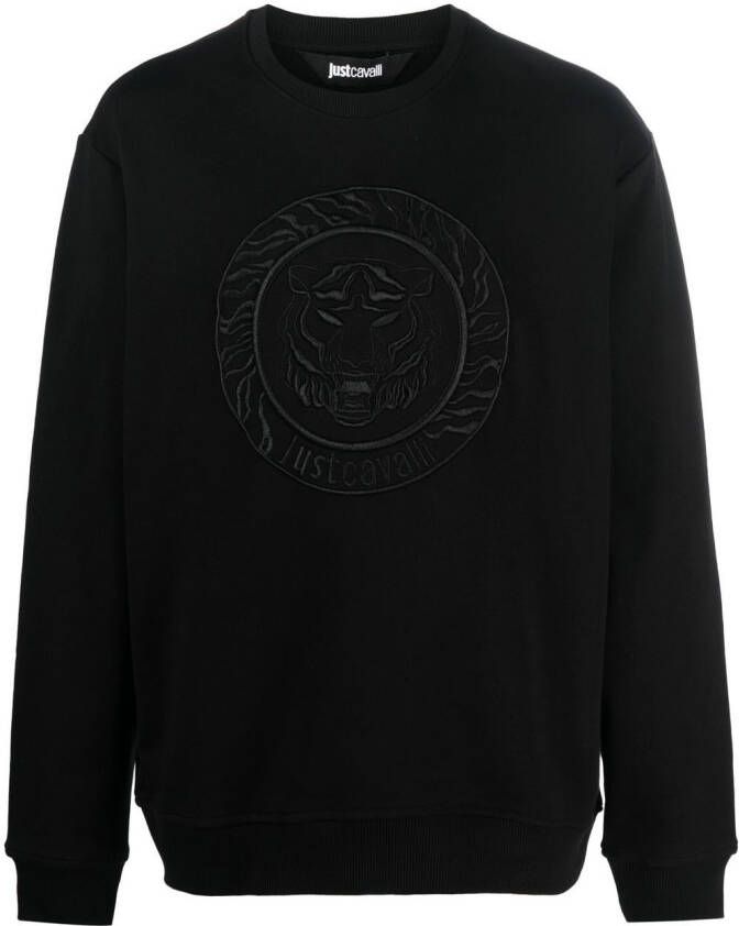 Just Cavalli Sweater met geborduurd logo Zwart