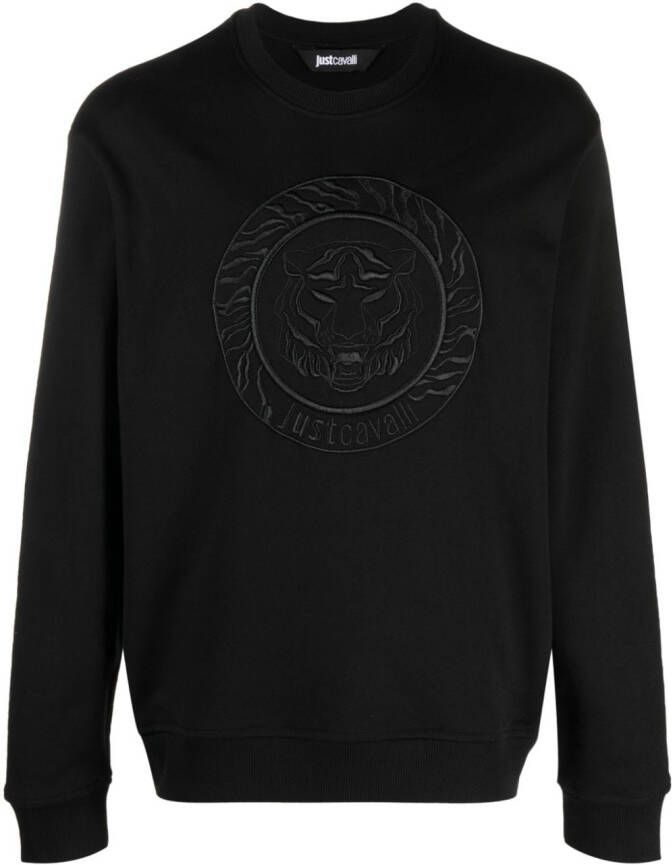 Just Cavalli Sweater met geborduurd logo Zwart