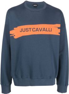 Just Cavalli Sweater met logoprint Blauw