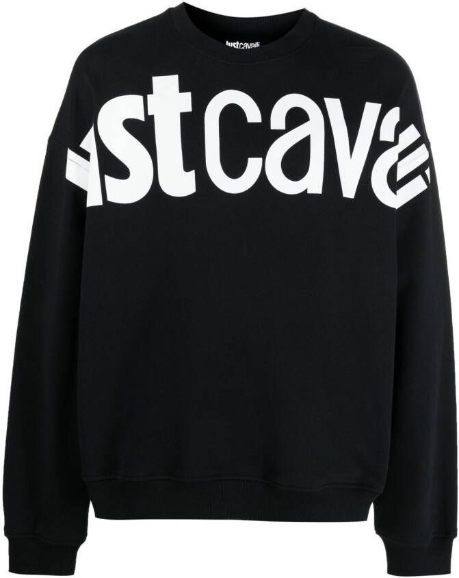 Just Cavalli Sweater met logoprint Zwart